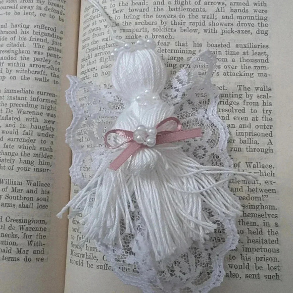 Handmade Lace Angel Ornament - Picture 5 of 7